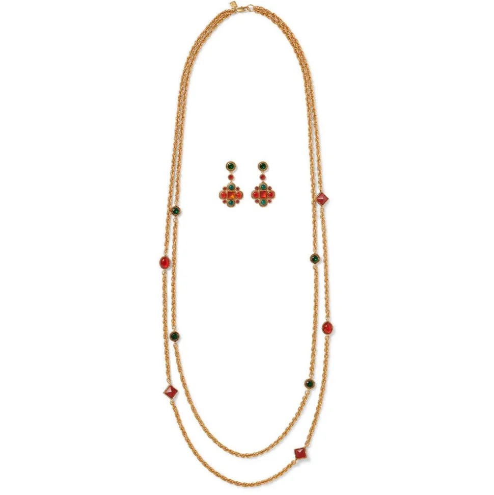 The Metropolitan Museum of Art Jewelry Sets*Algerian Cluster Double-Strand Station Necklace And Drop Earrings Set