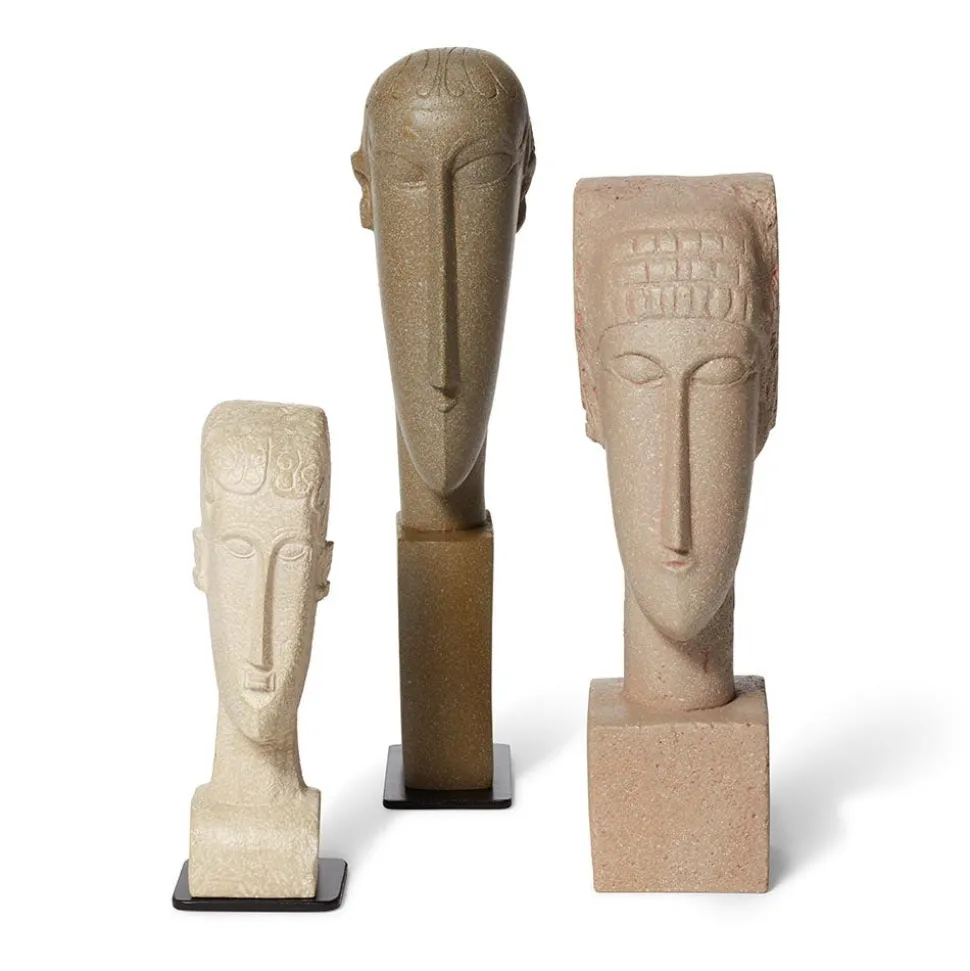 The Metropolitan Museum of Art Sculpture*Amedeo Modigliani: Tete Sculpture Set