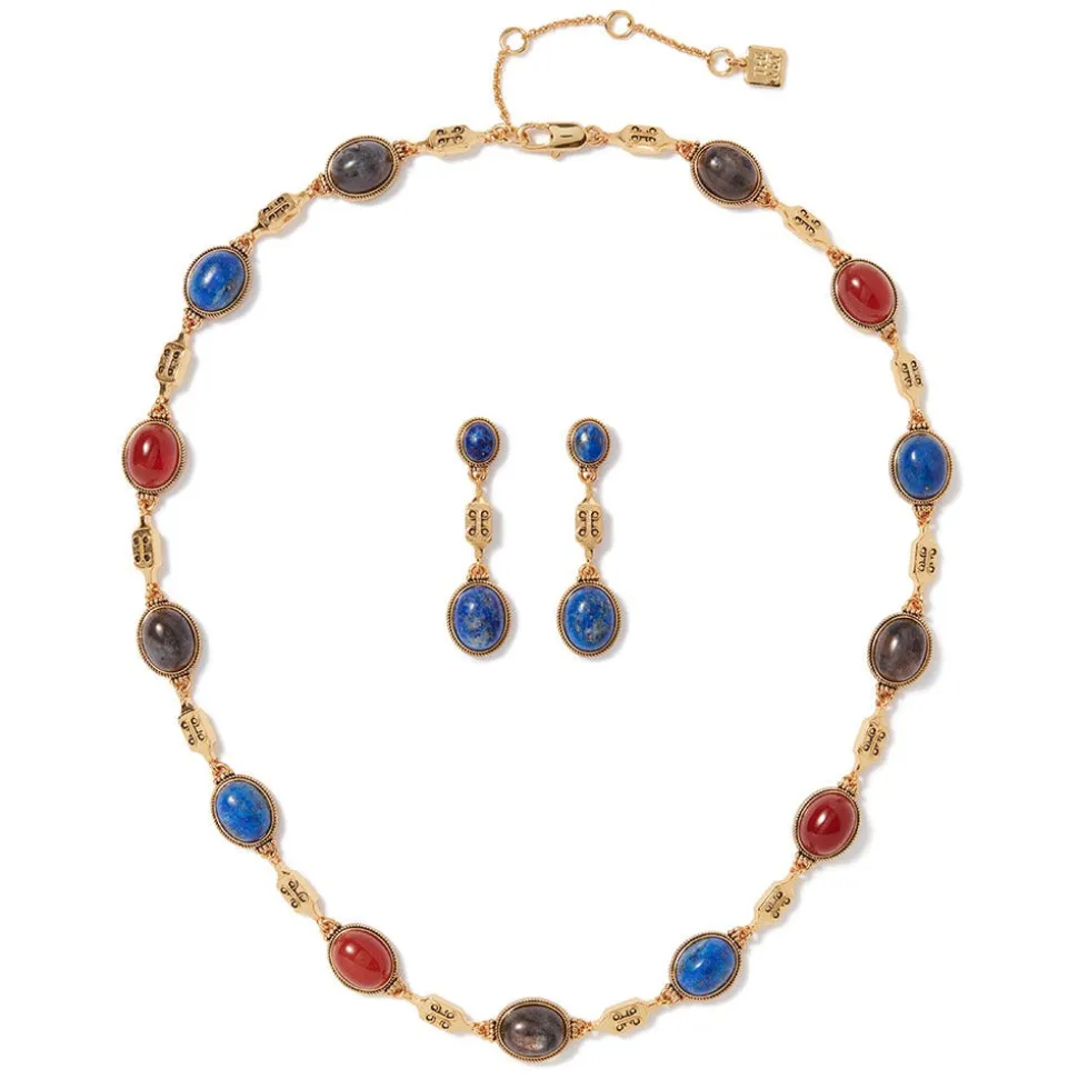 The Metropolitan Museum of Art Jewelry Sets*Ancient Gems Multistone Statement Necklace And Triple-Drop Lapis Earrings Set