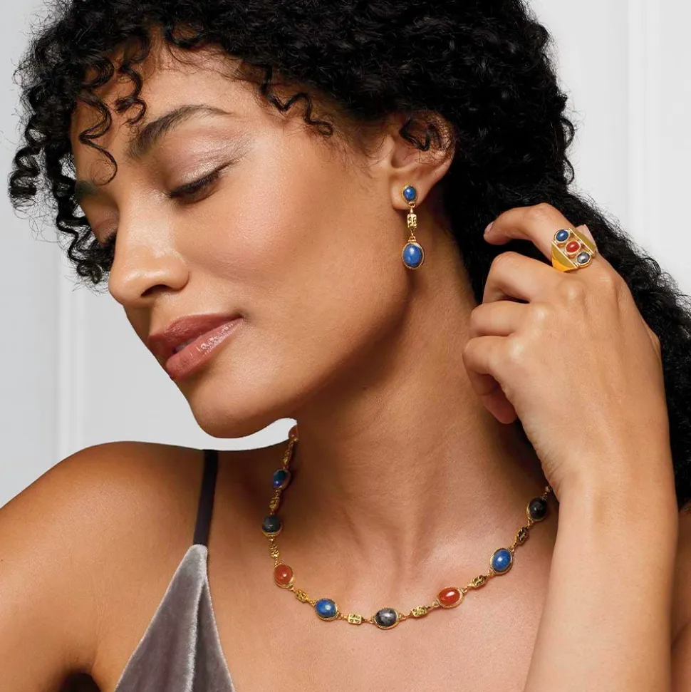 The Metropolitan Museum of Art Jewelry Sets*Ancient Gems Multistone Statement Necklace And Triple-Drop Lapis Earrings Set