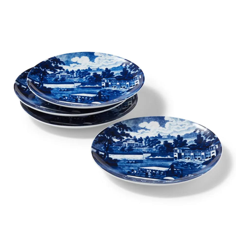 The Metropolitan Museum of Art Tableware*Blue & White American River View Salad Plate Set