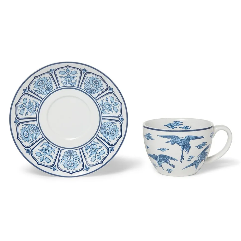 The Metropolitan Museum of Art Tableware*Blue & White Cranes Teacup And Saucer