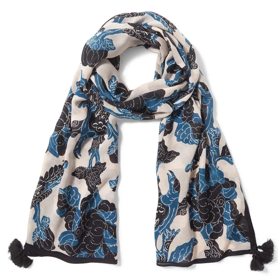 The Metropolitan Museum of Art Scarves & Wraps*Blue & White Stylized Birds Oversize Oblong Scarf