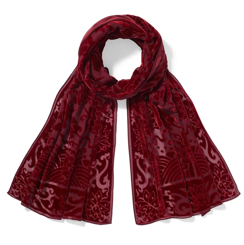 The Metropolitan Museum of Art Scarves & Wraps*Chinese Phoenixes And Peonies Oblong Velvet Burnout Scarf