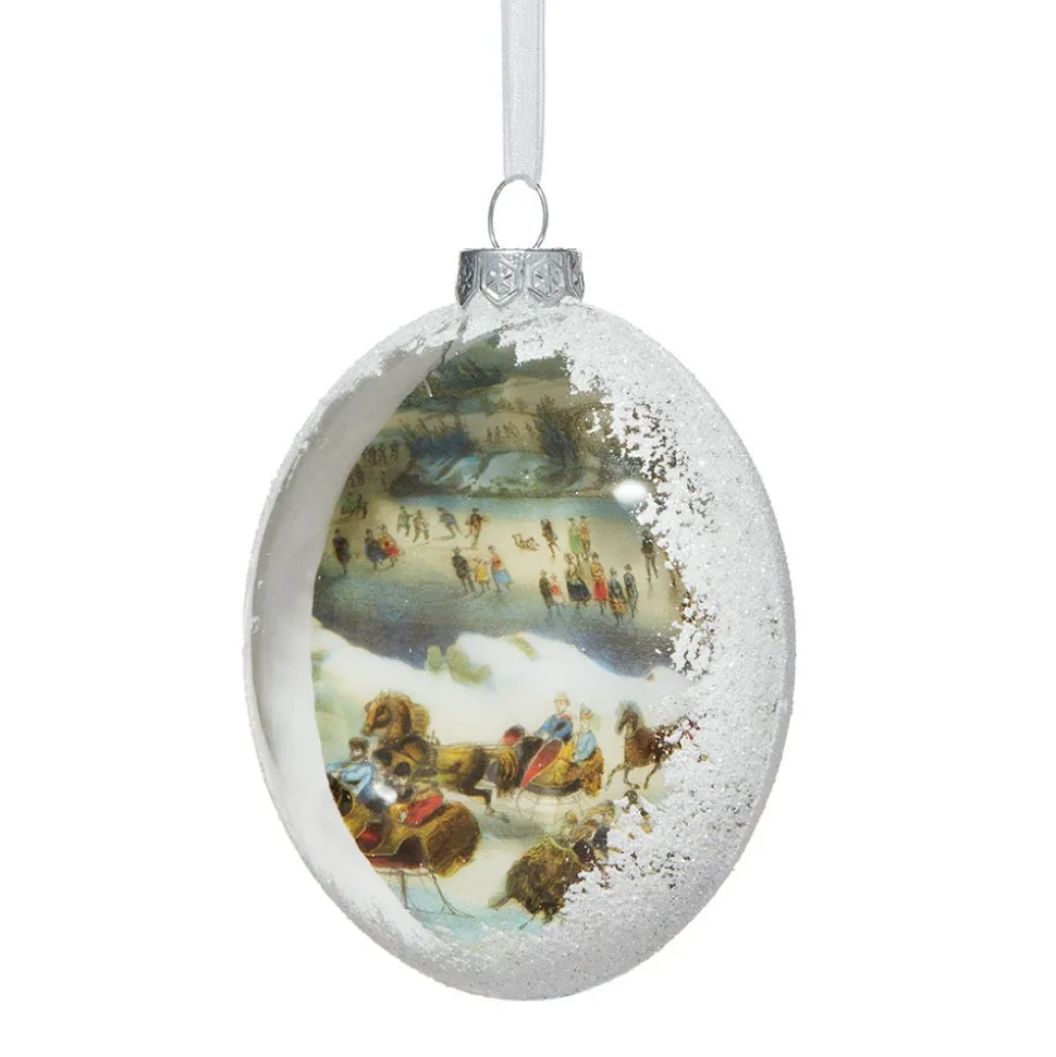 The Metropolitan Museum of Art Ornaments*Currier & Ives Central Park In Winter Glitter And Glass Disc Ornament