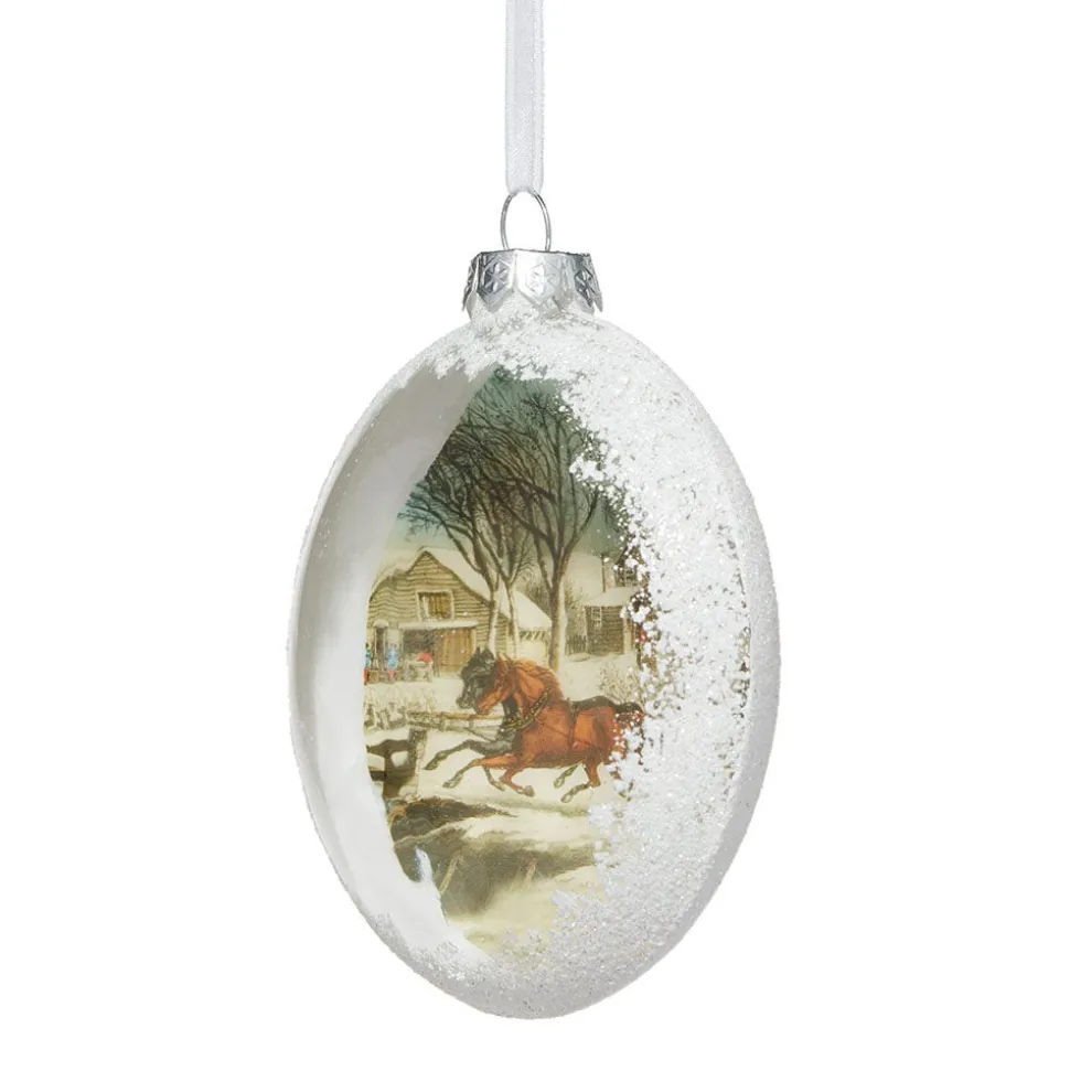 The Metropolitan Museum of Art Ornaments*Currier & Ives Winter Morning In The Country Glitter And Glass Disc Ornament