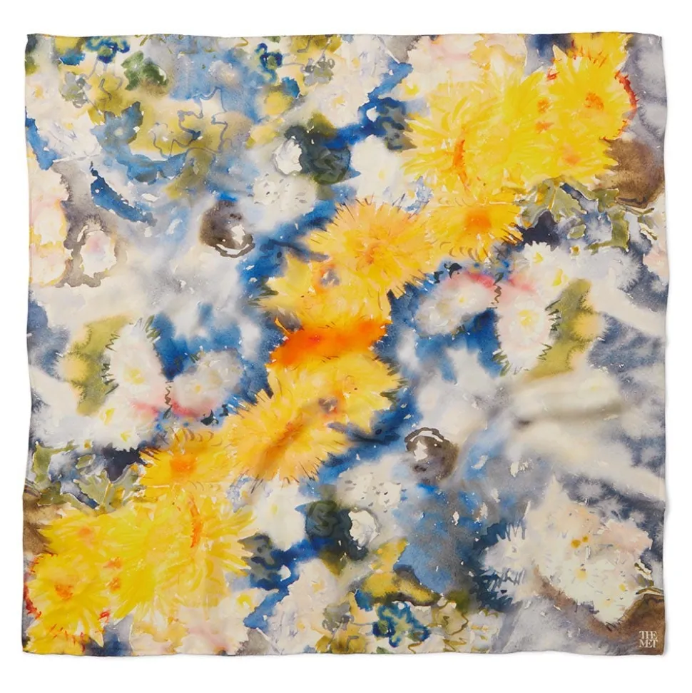 The Metropolitan Museum of Art Scarves & Wraps*Demuth Yellow And Blue Watercolor Square Silk Scarf