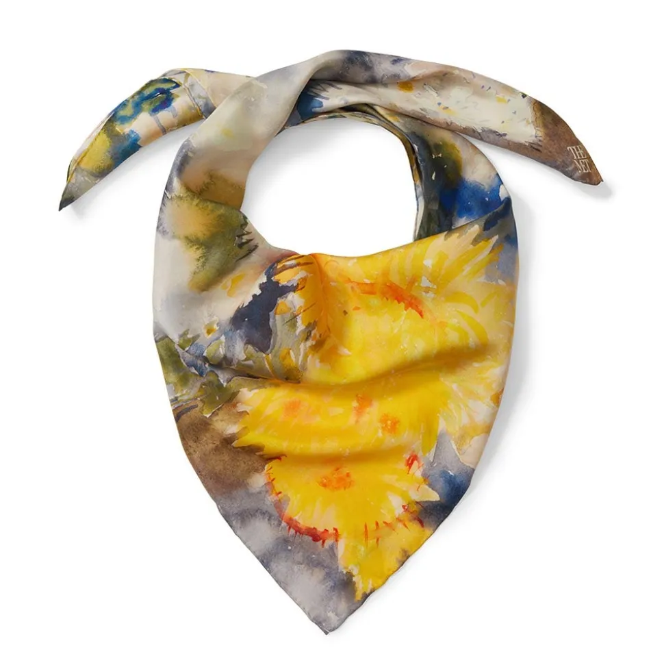 The Metropolitan Museum of Art Scarves & Wraps*Demuth Yellow And Blue Watercolor Square Silk Scarf