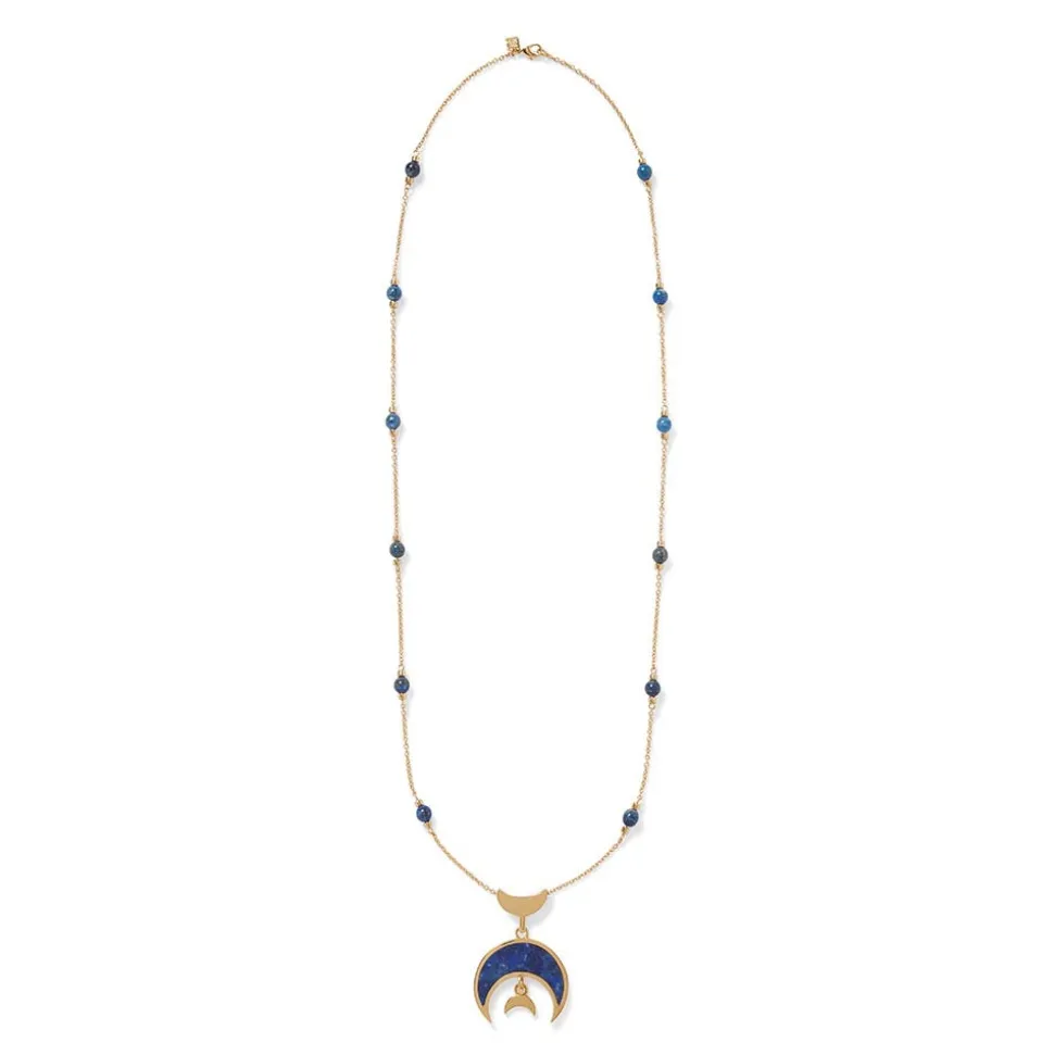 The Metropolitan Museum of Art Necklaces*Fatimid Lapis Crescent Long Beaded Chain Pendant Necklace