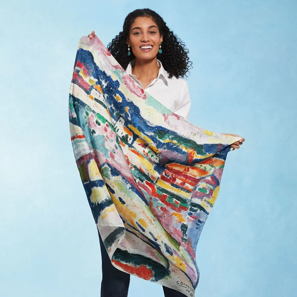 The Metropolitan Museum of Art Scarves & Wraps*Georges Braque Boats On The Beach At L'Estaque Square Silk Scarf