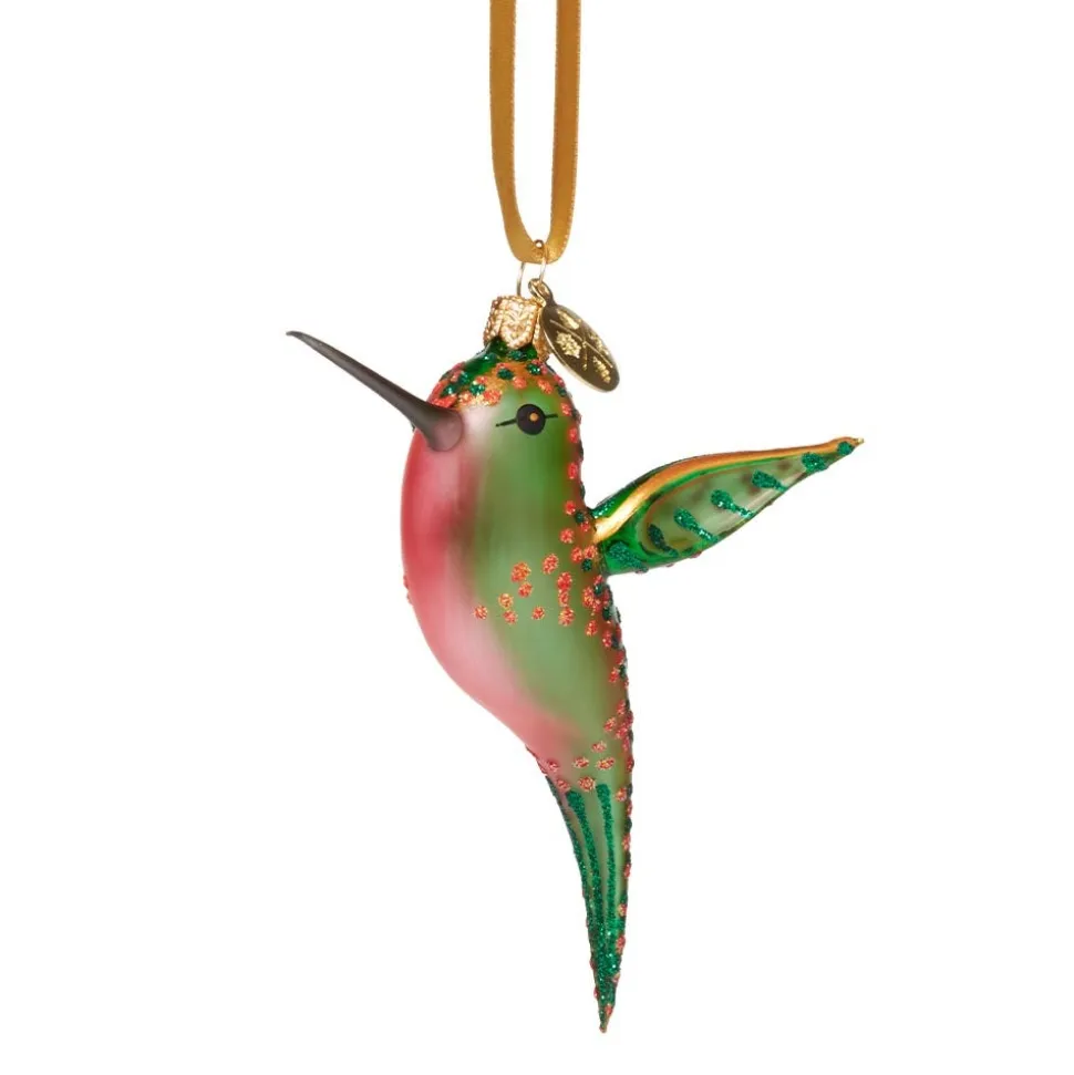 The Metropolitan Museum of Art Ornaments*Green And Pink Hummingbird Glass Ornament