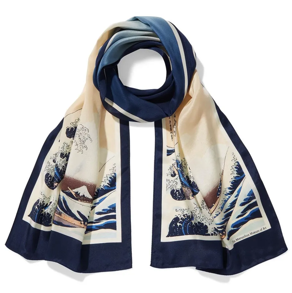 The Metropolitan Museum of Art Scarves & Wraps*Hokusai Great Wave Oblong Silk Scarf