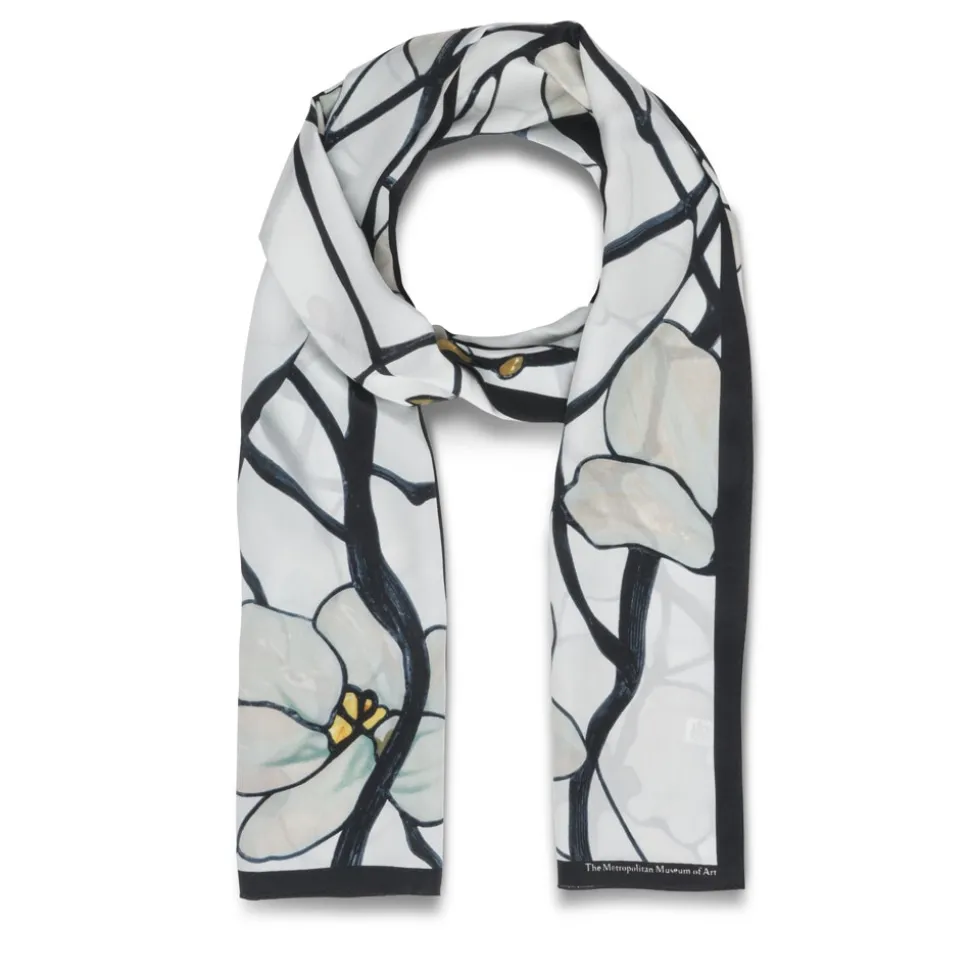 The Metropolitan Museum of Art Scarves & Wraps*Louis C. Tiffany White Magnolia Oblong Silk Scarf