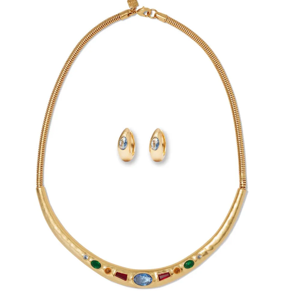 The Metropolitan Museum of Art Jewelry Sets*Medieval Stone Collar Necklace And Hoop Earrings Set