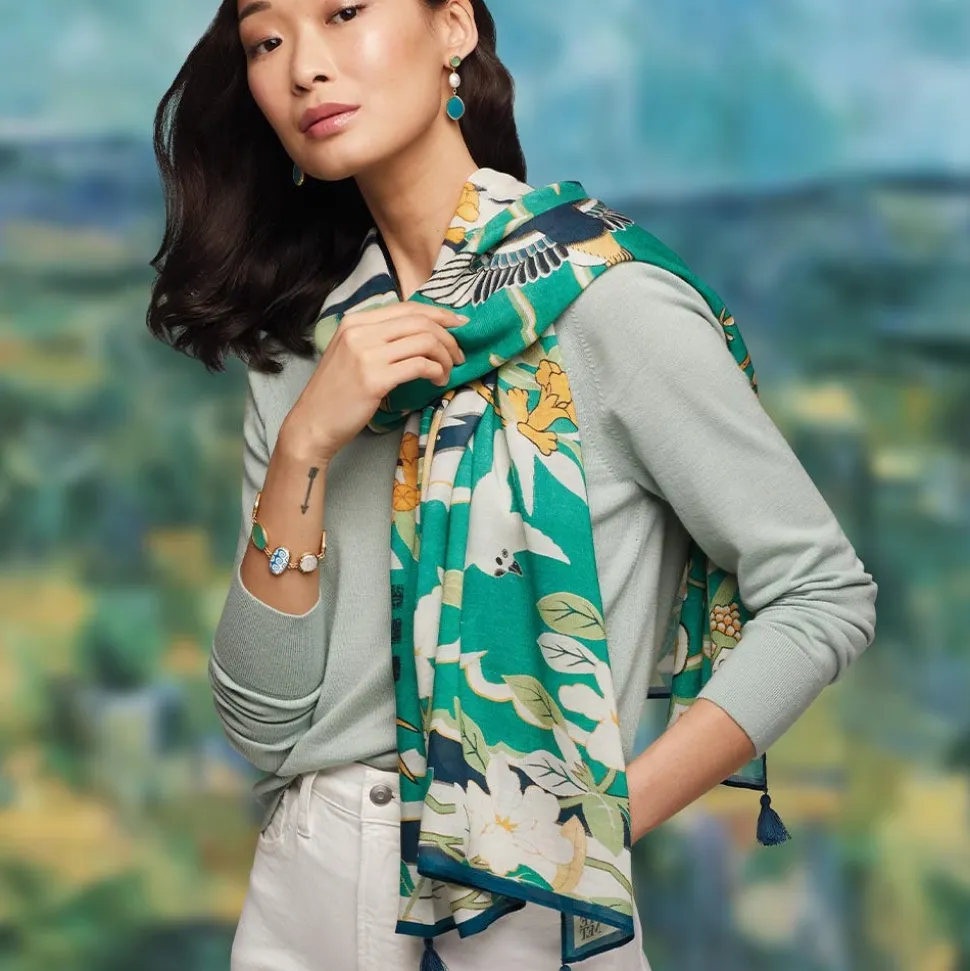 The Metropolitan Museum of Art Scarves & Wraps*Ming Birds And Flowering Branches Oversize Oblong Scarf