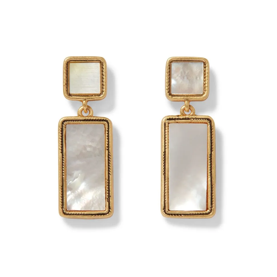 The Metropolitan Museum of Art Earrings*Mother-Of-Pearl Tile Double-Drop Earrings