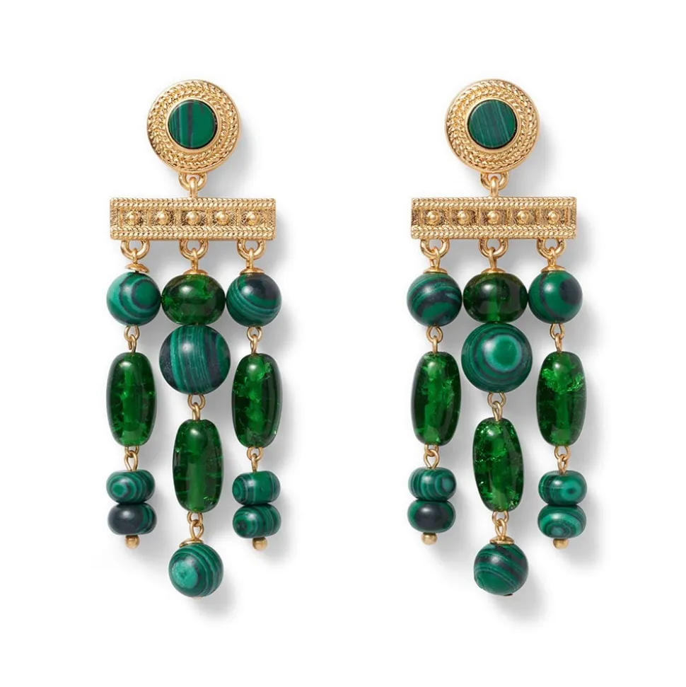 The Metropolitan Museum of Art Earrings*Roman Malachite Chandelier Earrings