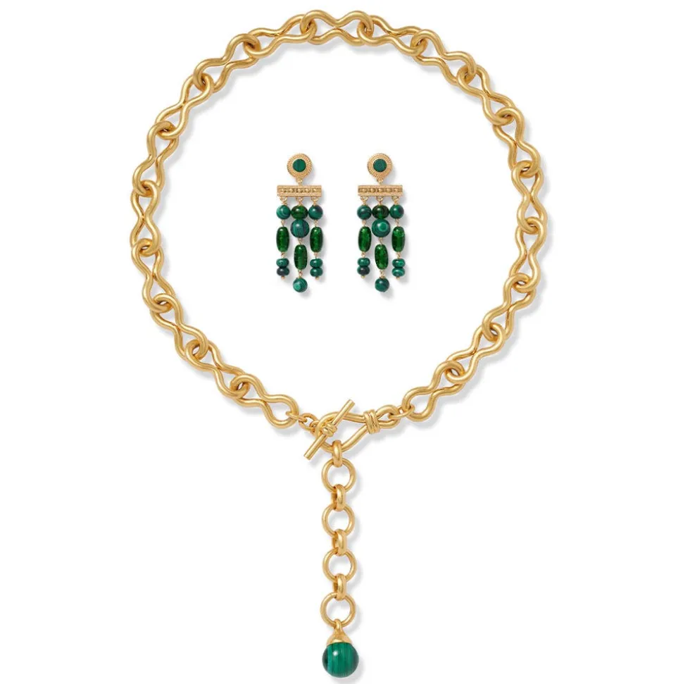 The Metropolitan Museum of Art Jewelry Sets*Roman Malachite Statement Necklace And Chandelier Earrings Set