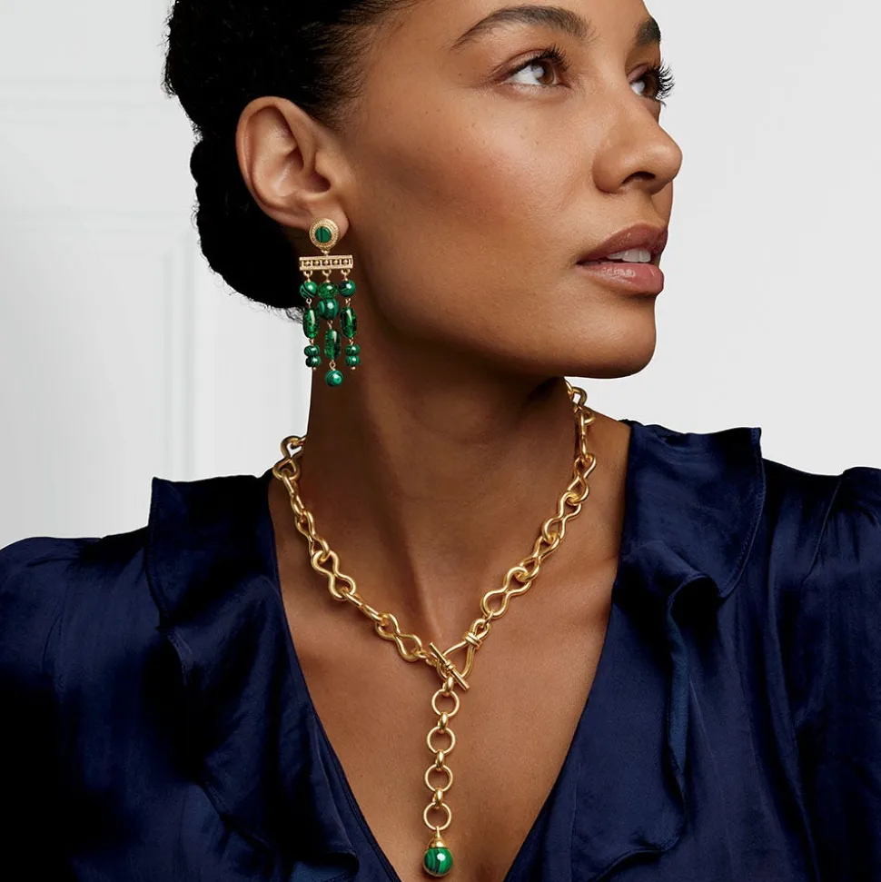 The Metropolitan Museum of Art Jewelry Sets*Roman Malachite Statement Necklace And Chandelier Earrings Set