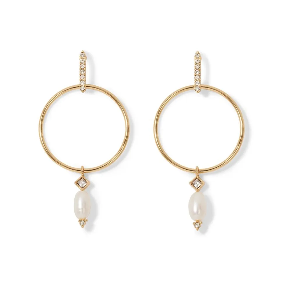 The Metropolitan Museum of Art Earrings*Royal Tudor Forward-Facing Hoop Earrings With Pearl Drops