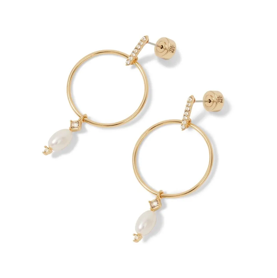 The Metropolitan Museum of Art Earrings*Royal Tudor Forward-Facing Hoop Earrings With Pearl Drops