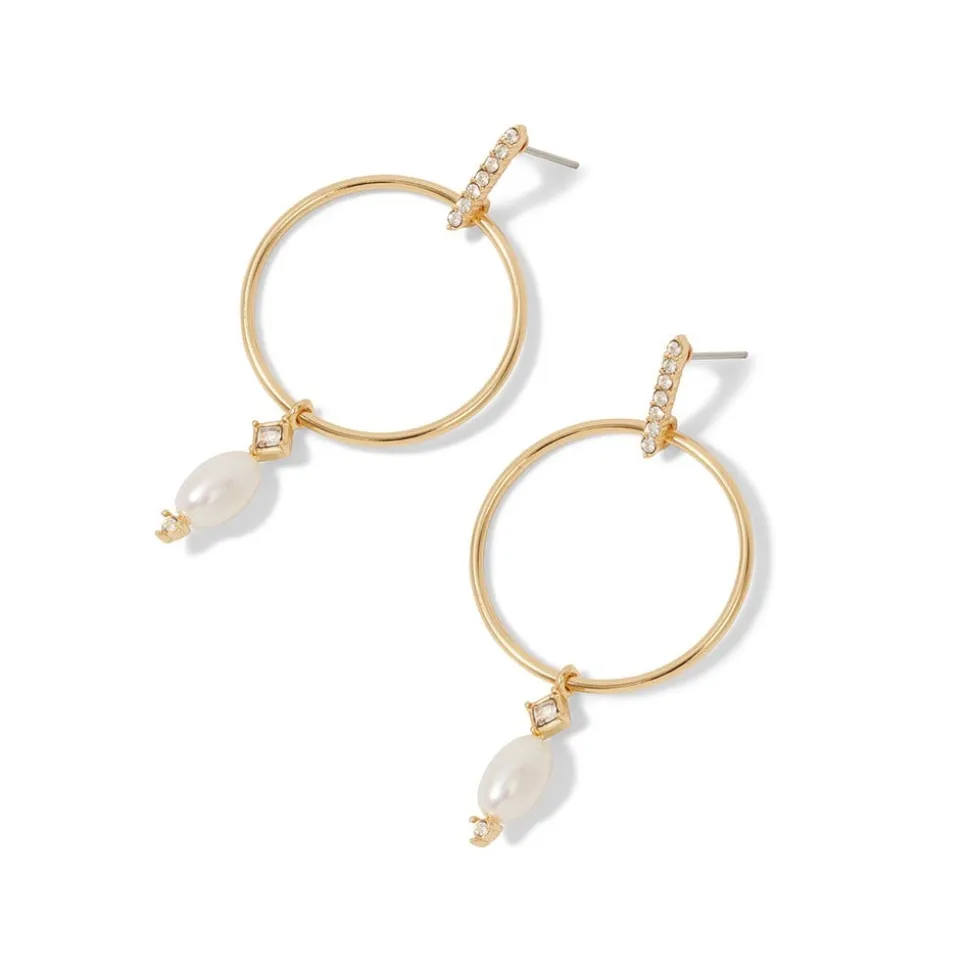 The Metropolitan Museum of Art Earrings*Royal Tudor Forward-Facing Hoop Earrings With Pearl Drops
