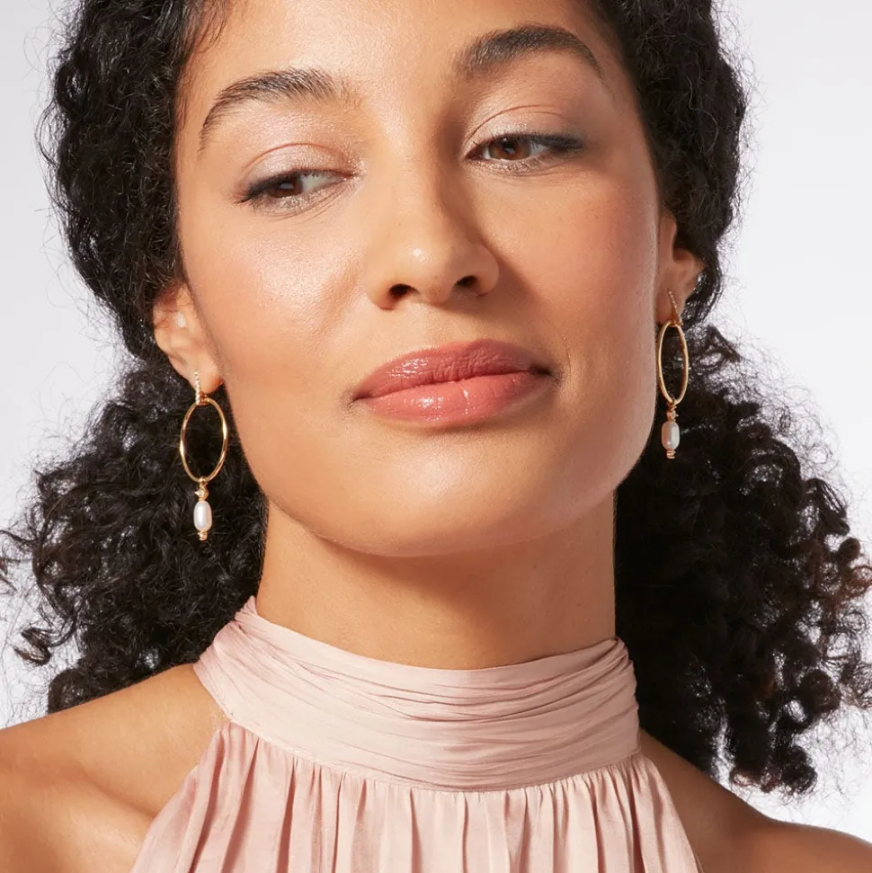 The Metropolitan Museum of Art Earrings*Royal Tudor Forward-Facing Hoop Earrings With Pearl Drops
