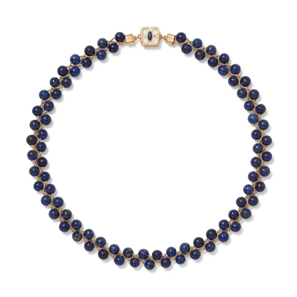 The Metropolitan Museum of Art Jewelry Sets*Spanish Baldric Lapis Braided Necklace And Elongated Drop Earrings Set