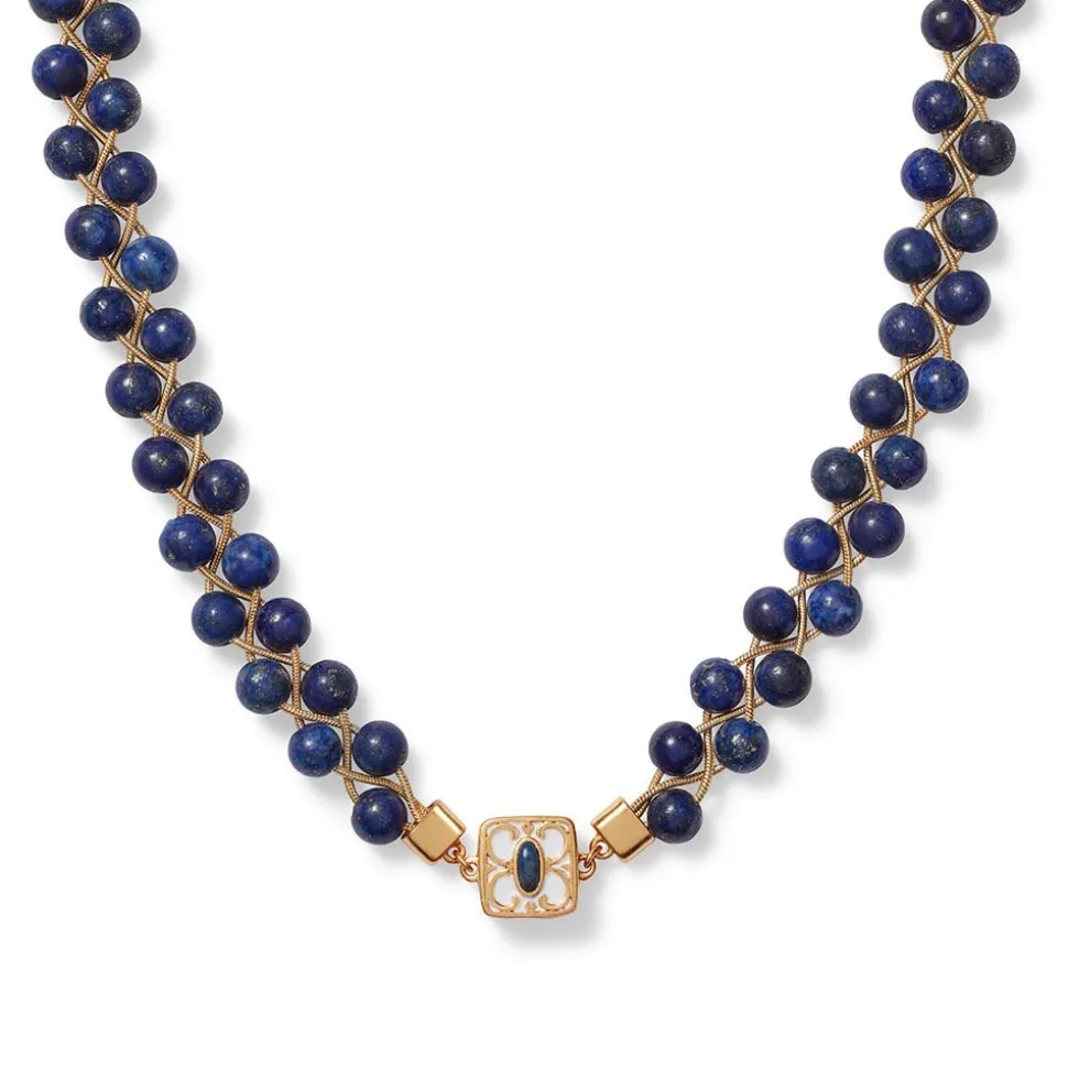 The Metropolitan Museum of Art Jewelry Sets*Spanish Baldric Lapis Braided Necklace And Elongated Drop Earrings Set