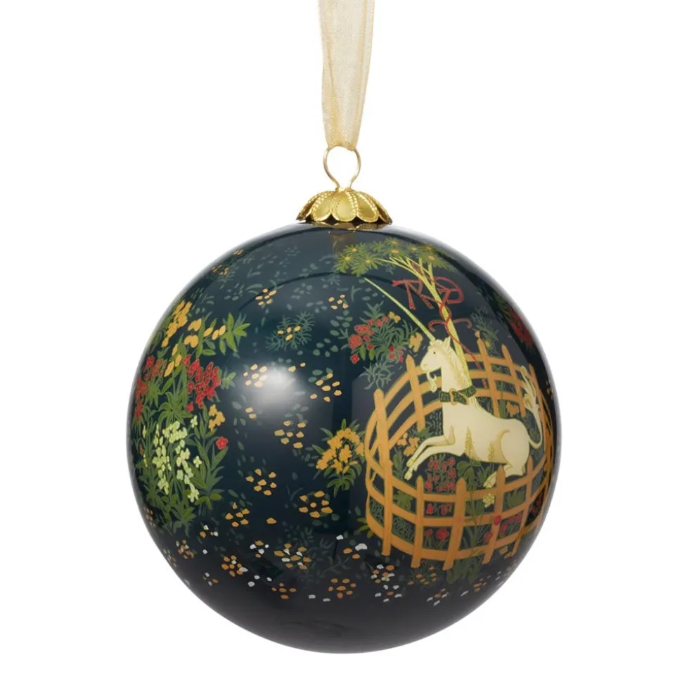 The Metropolitan Museum of Art Ornaments*Unicorn In A Garden Hand-Painted Glass Ornament