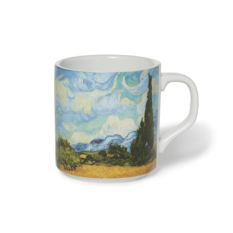 The Metropolitan Museum of Art Tableware*Van Gogh Wheat Field With Cypresses Mug And Tea Towel Set