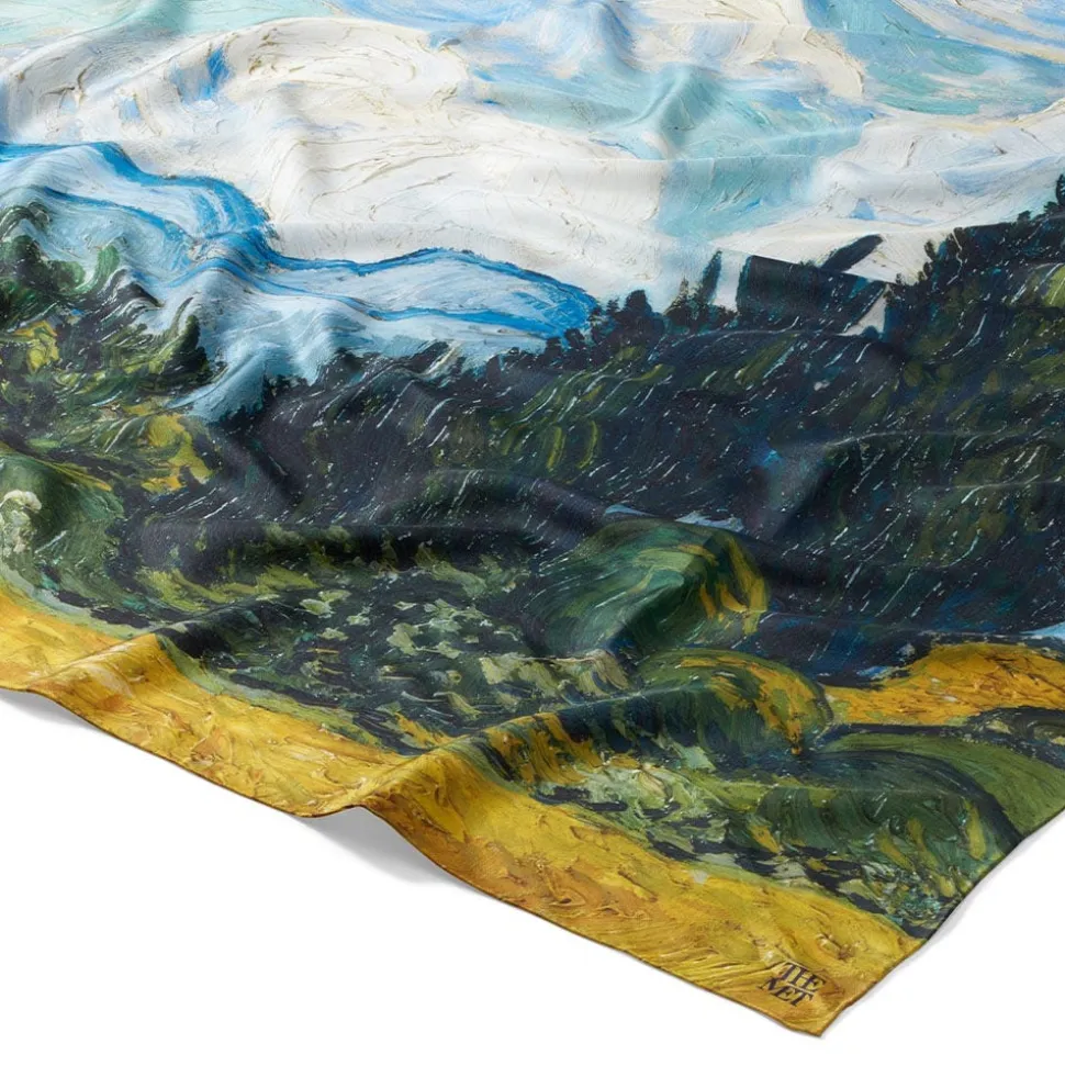 The Metropolitan Museum of Art Scarves & Wraps*Van Gogh Wheat Field With Cypresses Oversize Oblong Silk Scarf