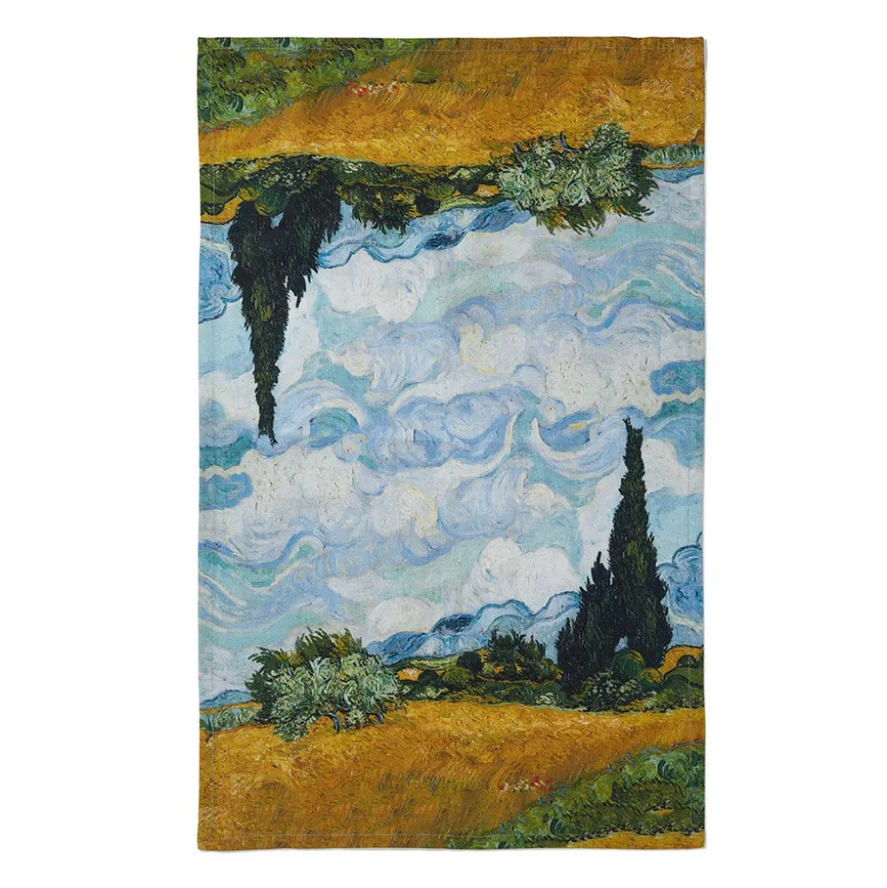 The Metropolitan Museum of Art Decorative Accents*Van Gogh Wheat Field With Cypresses Tea Towel