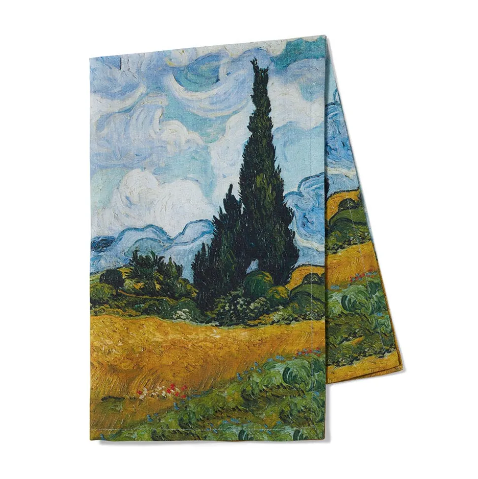 The Metropolitan Museum of Art Decorative Accents*Van Gogh Wheat Field With Cypresses Tea Towel