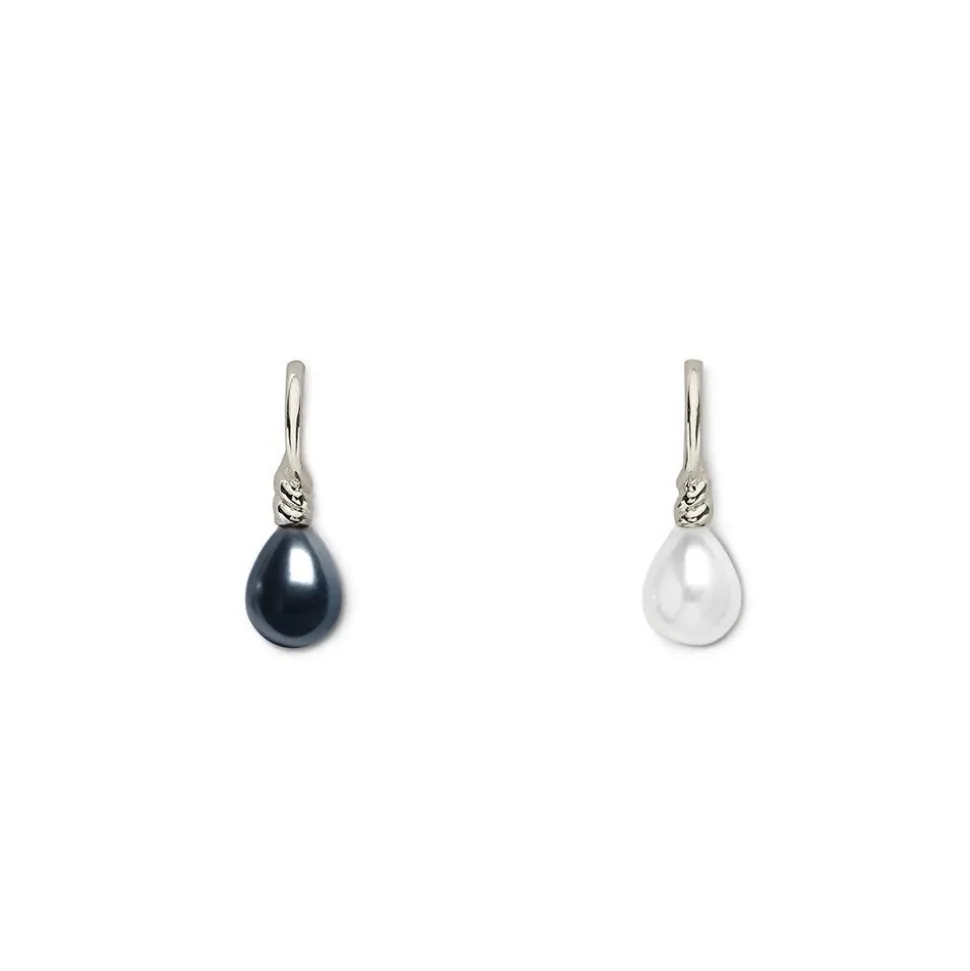 The Metropolitan Museum of Art Earrings*Venus Pearl Silver Drop Earrings, Black/White